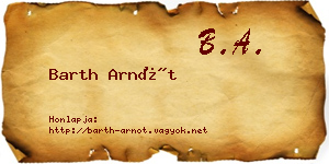 Barth Arnót névjegykártya